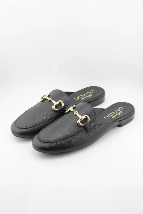 Sante Leather Slip-On Loafer with Gold Chain